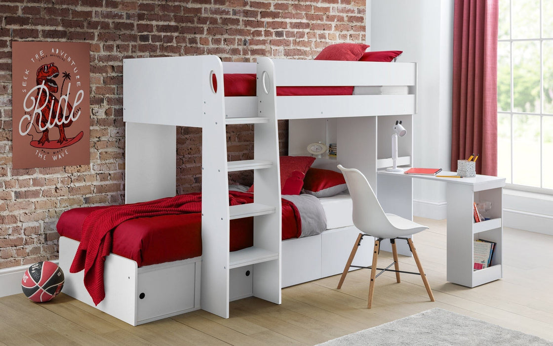 Eclipse Bunk Bed - White Bunk Beds Julian Bowen V2 