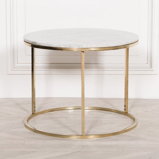 Gold Metal Side Table With Marble Top Side Table Maison Repro 