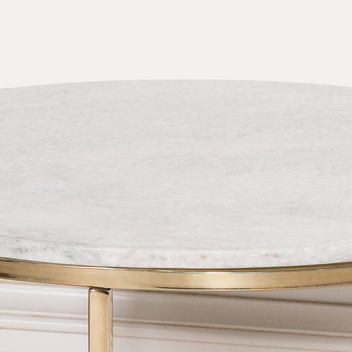 Gold Metal Side Table With Marble Top Side Table Maison Repro 