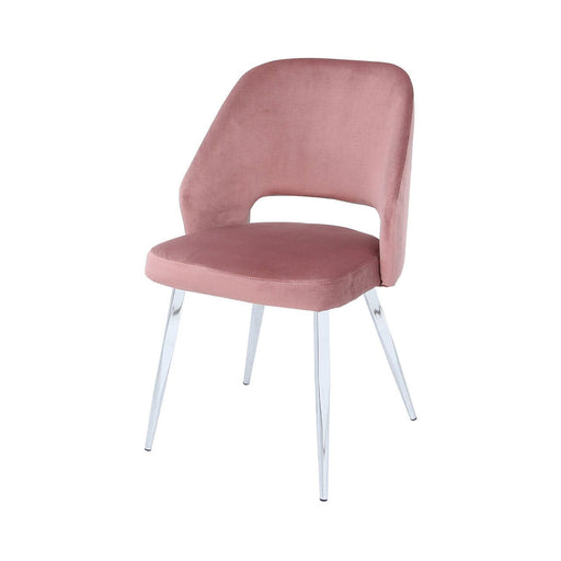 Pink Velvet & Chrome Dining Chair Dining Chair CIMC 