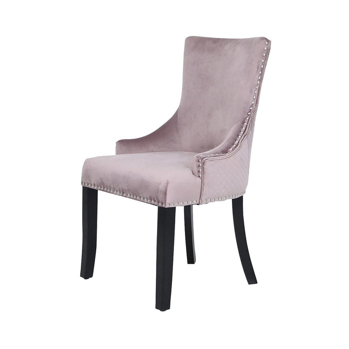 Pink Velvet Dining Chair With Ring Diamond Back Dining Chairs CIMC 