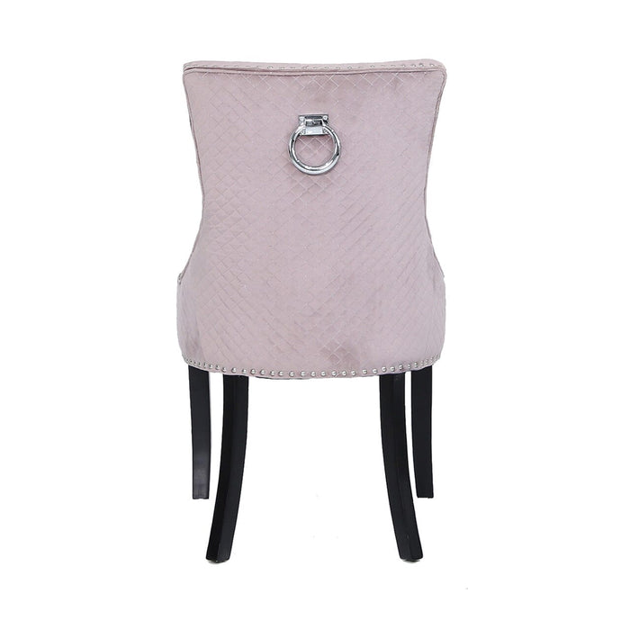 Pink Velvet Dining Chair With Ring Diamond Back Dining Chairs CIMC 