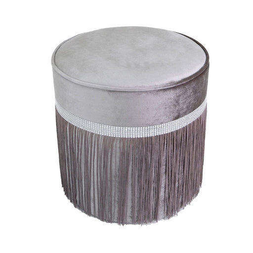 Value Grey Round Stool with Diamante Band Dressing Stool CIMC 