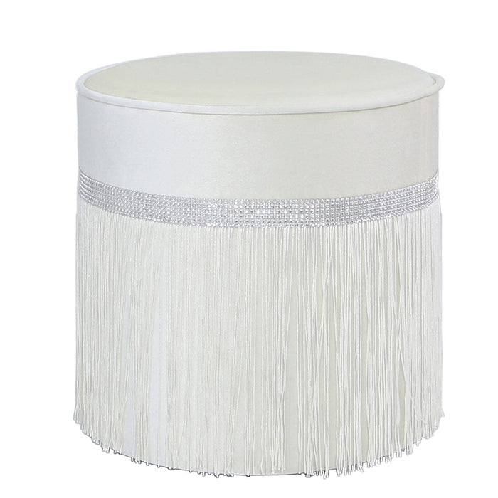 Value Ivory Round Stool with Diamante Band Dressing Stool CIMC 