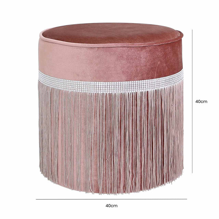 Value Pink Round Stool with Diamante Band Dressing Stool CIMC 