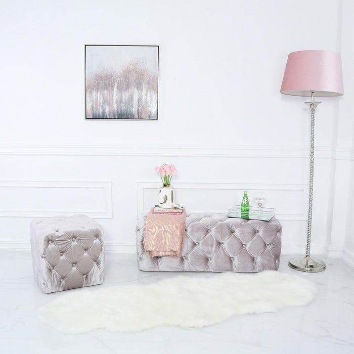 Value Tiana Soft Pink Tufted Stool Dressing Stool CIMC 