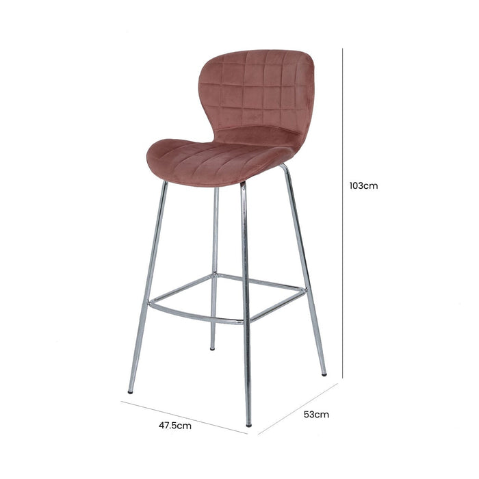 Rose Pink Curve Bar Stool Bar Stools CIMC 