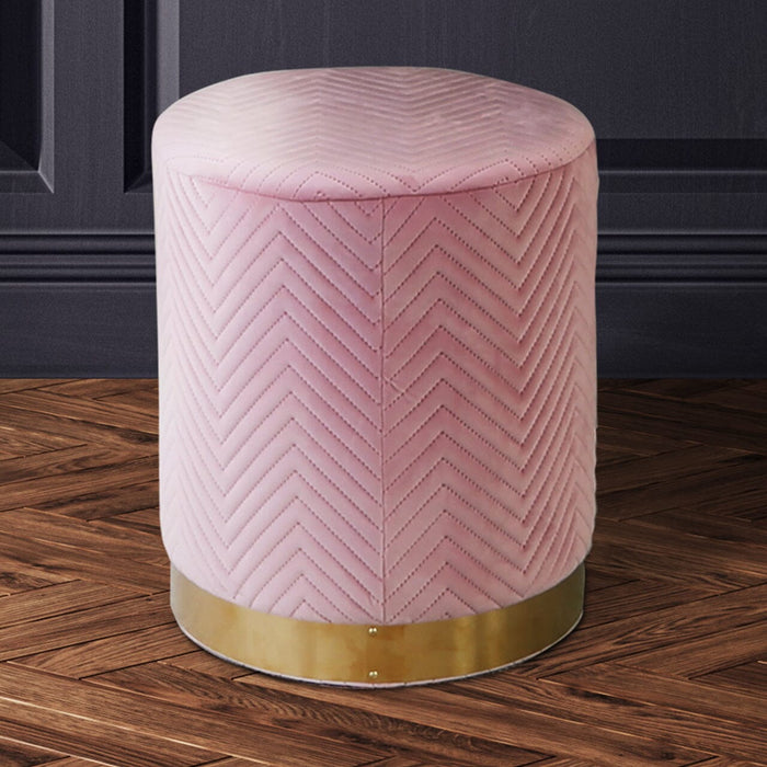 Value Blush Pink Patterned Round Footstool Foot Stool CIMC 