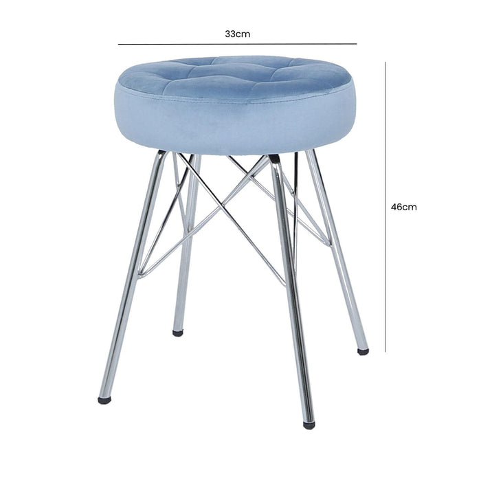 Value Alice Light Blue Tufted Stool Dressing Stool CIMC 