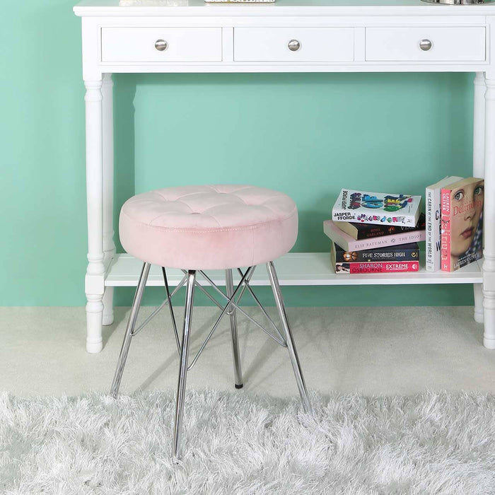 Value Alice Light Pink Tufted Stool Dressing Stool CIMC 