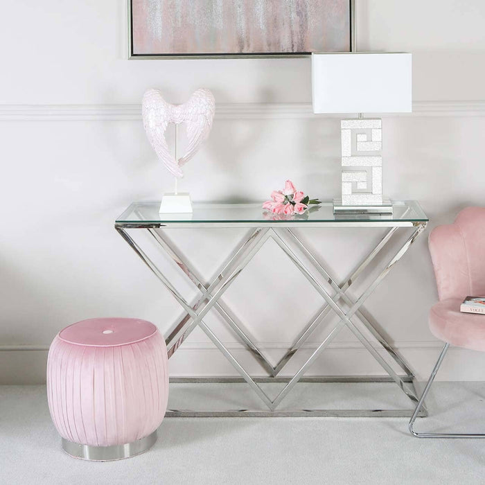 Value Blush Pink Round Footstool Foot Stool CIMC 