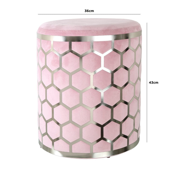 Value Lattice Blush Pink Round Stool Dressing Stool CIMC 