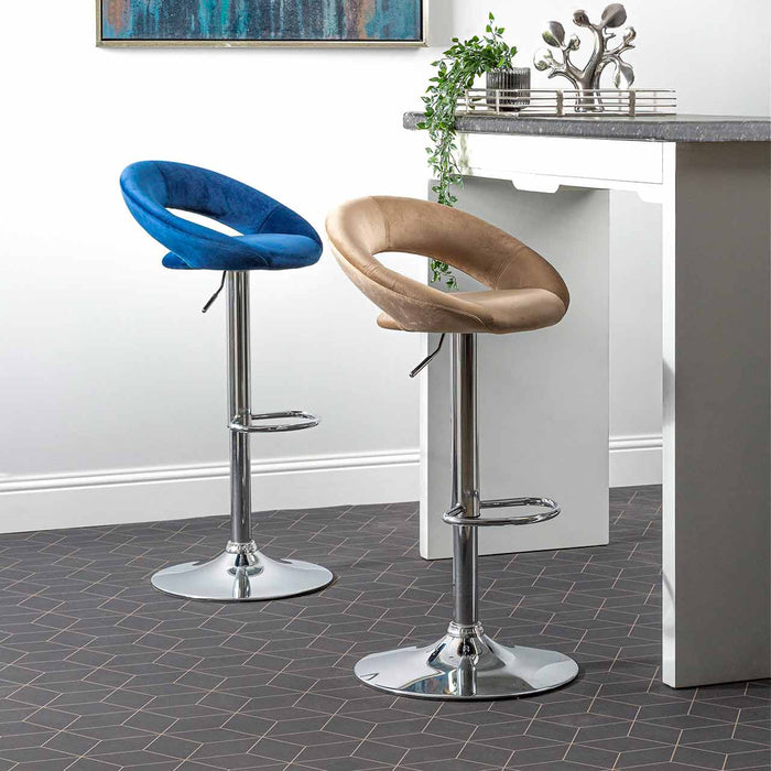 Value Orb Champagne Velvet Bar Stool Bar Stools CIMC 