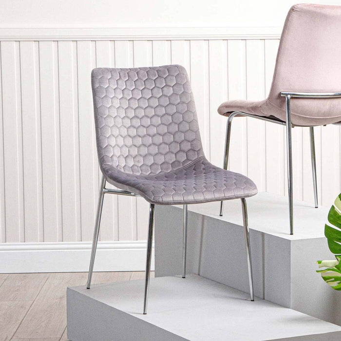 Value Zula Grey Dining Chair With Chrome Legs Dining Chairs CIMC 