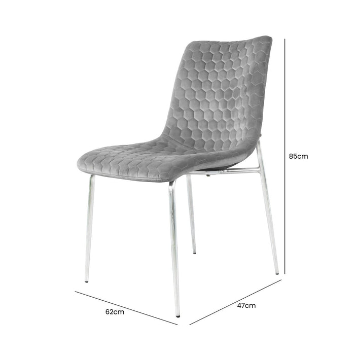 Value Zula Grey Dining Chair With Chrome Legs Dining Chairs CIMC 