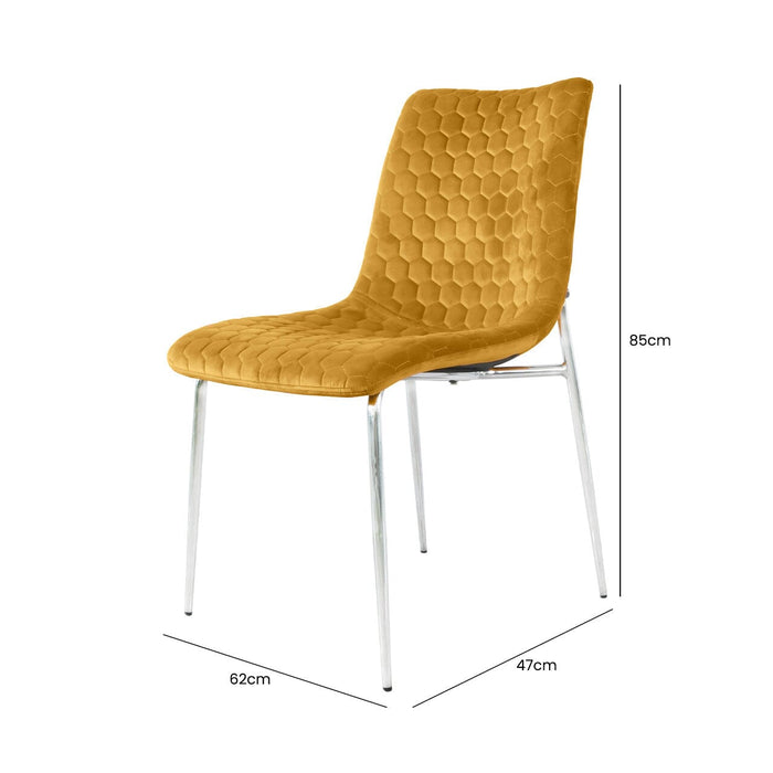 Value Zula Mustard Dining Chair With Chrome Legs Dining Chairs CIMC 