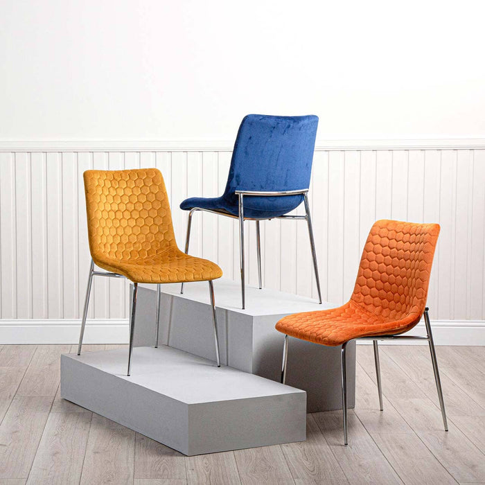 Value Zula Orange Dining Chair With Chrome Legs Dining Chairs CIMC 