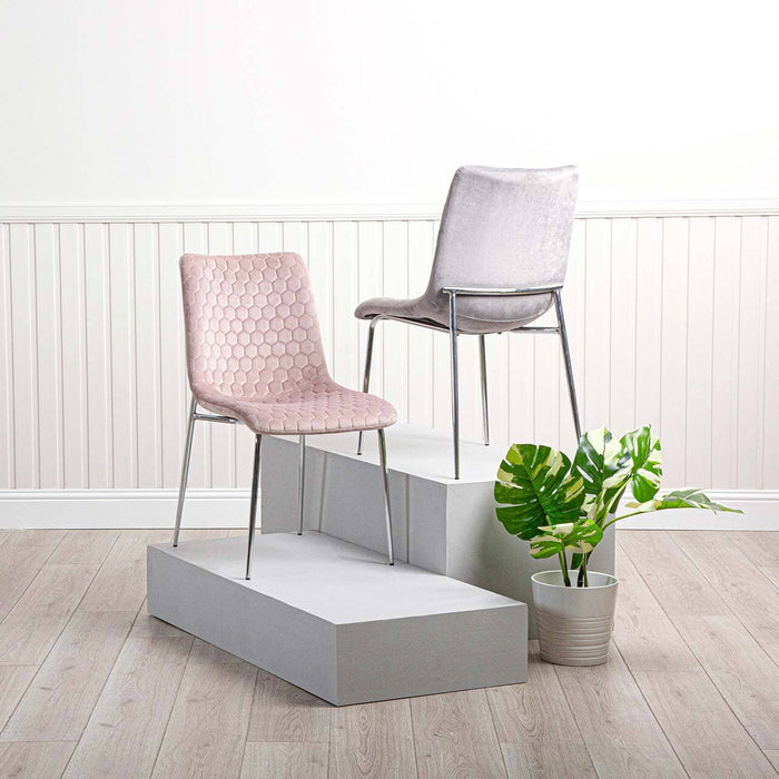 Value Zula Pink Dining Chair With Chrome Legs Dining Chairs CIMC 