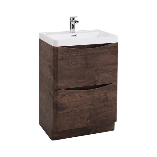 Bali Chestnut 600mm Free Standing Cabinet & Polymarble Basin Bathroom Furniture Vendor 116 