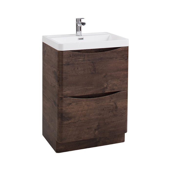 Bali Chestnut 600mm Free Standing Cabinet & Ceramic Basin Bathroom Furniture Vendor 116 