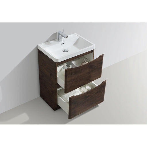 Bali Chestnut 600mm Free Standing Cabinet & Polymarble Basin Bathroom Furniture Vendor 116 