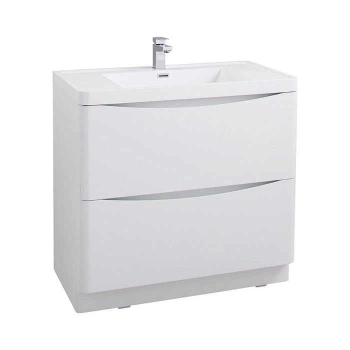 Bali White Ash 900mm Free Standing Cabinet & Polymarble Basin Bathroom Furniture Vendor 116 