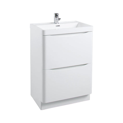 Bali Gloss White 600mm Floor Standing Cabinet & Polymarble Basin Bathroom Furniture Vendor 116 