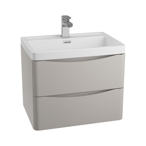 Bali Grey 600mm Wall Mounted Cabinet & Polymarble Basin Bathroom Furniture Vendor 116 