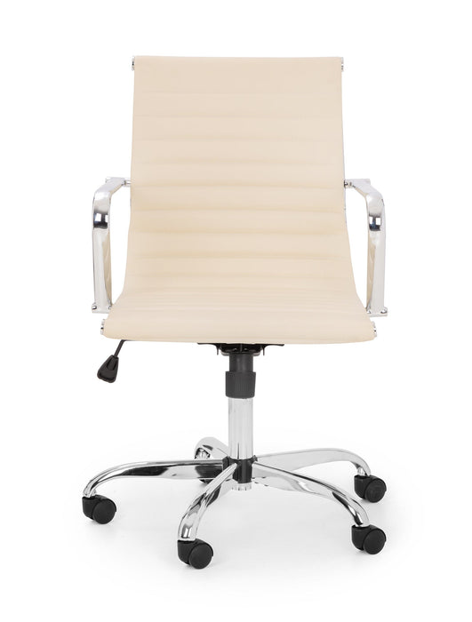 Gio Office Chair - Ivory & Chrome Office Chair Julian Bowen V2 