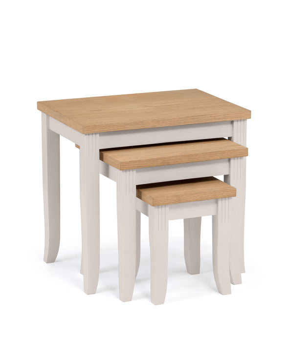 Davenport Oak/Elephant Grey Nest Of Tables Nest Of Tables Julian Bowen V2 