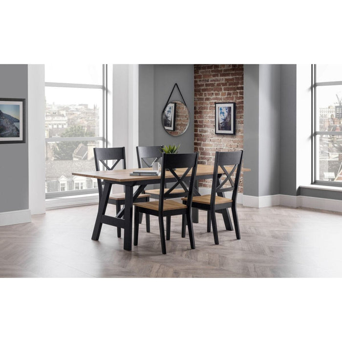 Hockley Chair Black/Oak (2 Per Box) Dining Chairs Julian Bowen V2 