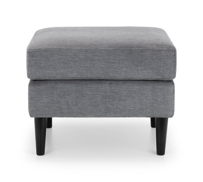 Hayward Ottoman - Dark Grey Chenille Fabric Ottoman Julian Bowen V2 