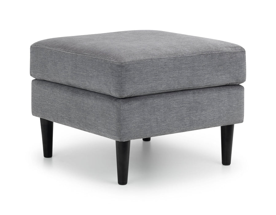 Hayward Ottoman - Dark Grey Chenille Fabric Ottoman Julian Bowen V2 