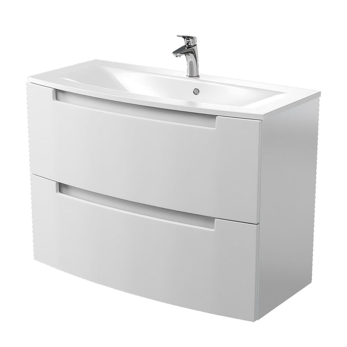 Henley Gloss White 1000mm Wall Mounted Cabinet Bathroom Furniture Vendor 116 