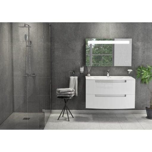 Henley Gloss White 600mm Wall Mounted Cabinet Bathroom Furniture Vendor 116 