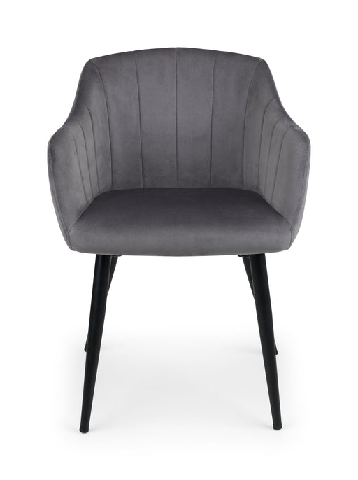 Hobart Scalloped Chair - Grey Armchair Julian Bowen V2 