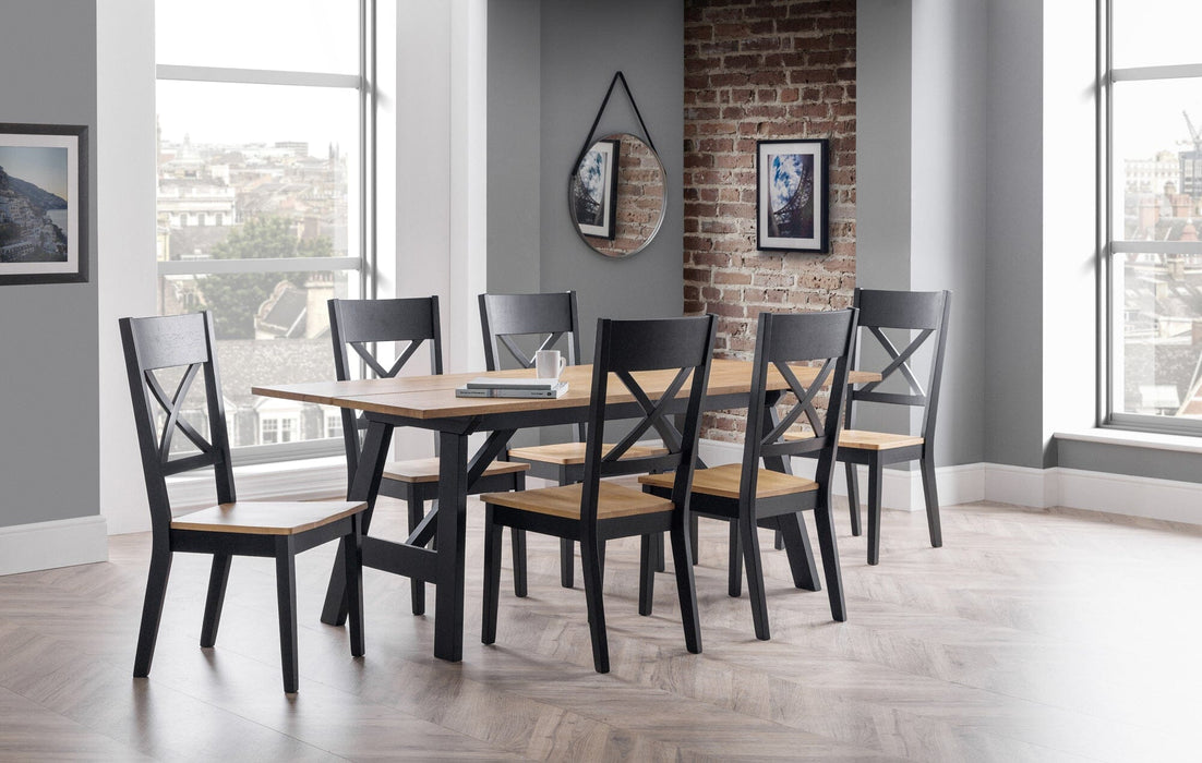 Hockley Chair Black/Oak (2 Per Box) Dining Chairs Julian Bowen V2 