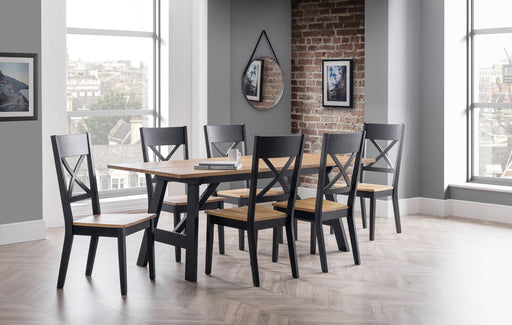 Hockley Table Black/Oak Dining Tables Julian Bowen V2 