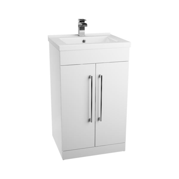 Idon Gloss White 500mm 2 Door Basin Unit Bathroom Furniture Vendor 116 