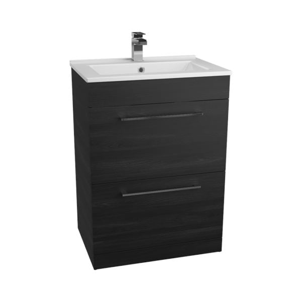 Idon Black 800mm 2 Drawer Basin Unit Bathroom Furniture Vendor 116 