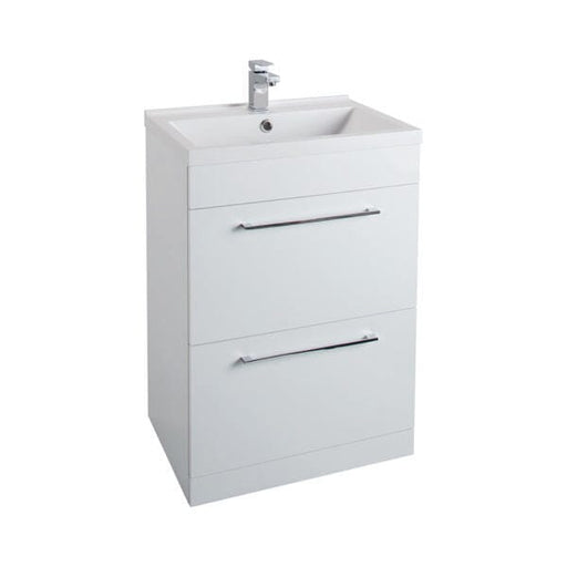 Idon Gloss White 600mm 2 Drawer Basin Unit Bathroom Furniture Vendor 116 