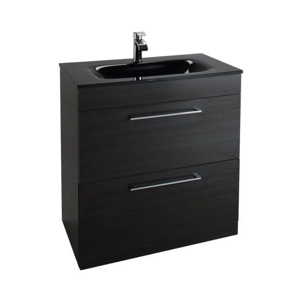 Idon Black 800mm 2 Drawer Basin Unit Bathroom Furniture Vendor 116 