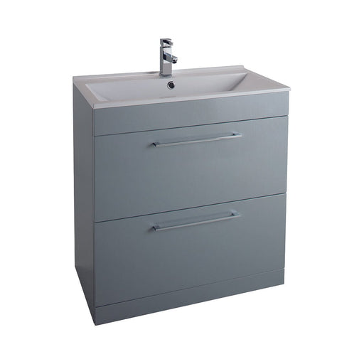 Idon Grey 800mm 2 Drawer Basin Unit Bathroom Furniture Vendor 116 