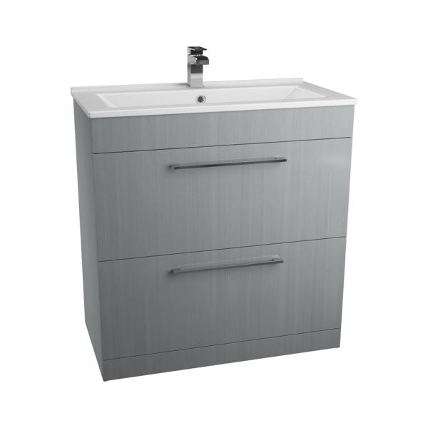 Idon Grey 800mm 2 Drawer Basin Unit Bathroom Furniture Vendor 116 