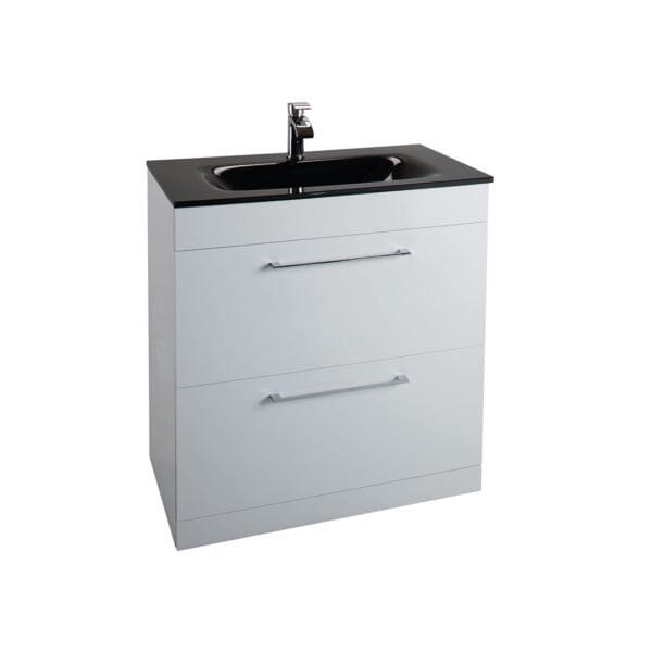 Idon Gloss White 800mm 2 Drawer Basin Unit Bathroom Furniture Vendor 116 