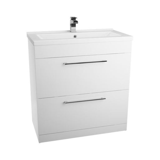 Idon Gloss White 800mm 2 Drawer Basin Unit Bathroom Furniture Vendor 116 