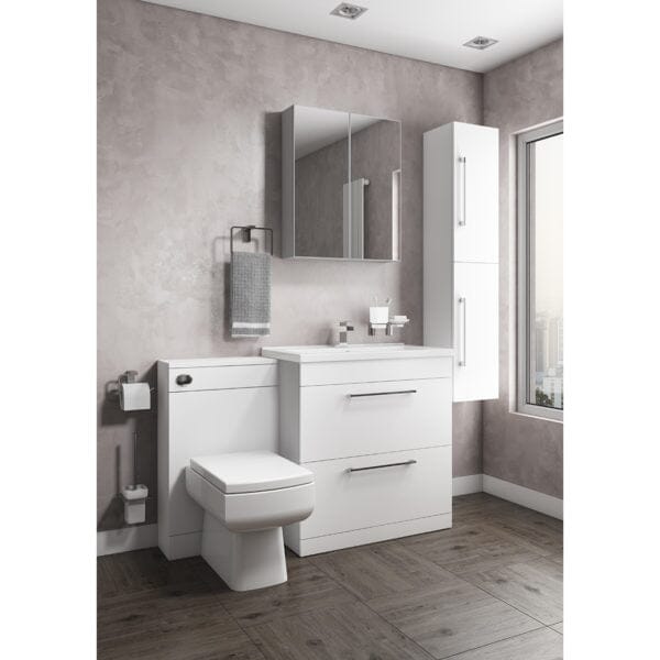 Idon Gloss White 800mm 2 Drawer Basin Unit Bathroom Furniture Vendor 116 