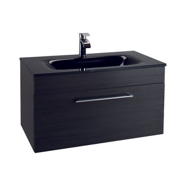 Idon Black 800mm 1 Drawer Basin Unit Bathroom Furniture Vendor 116 