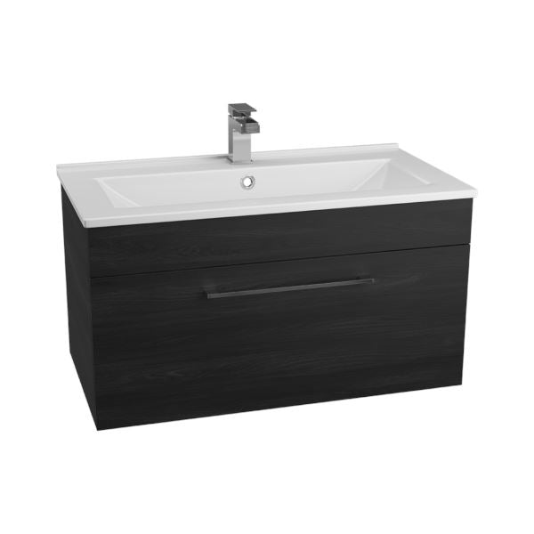 Idon Black 800mm 1 Drawer Basin Unit Bathroom Furniture Vendor 116 