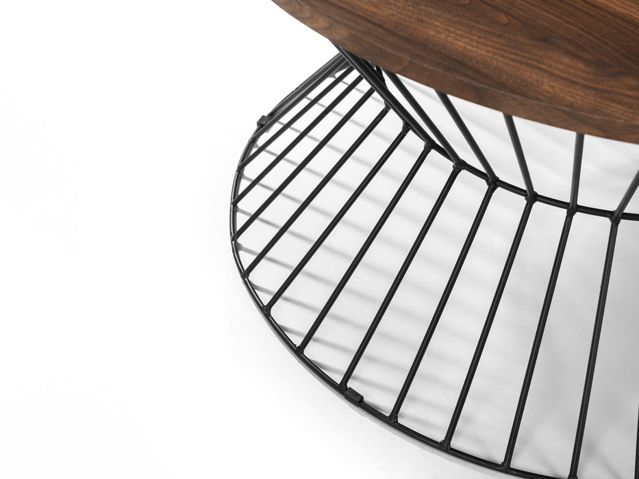 Jersey Round Wire Coffee Table - Walnut Coffee Table Julian Bowen V2 